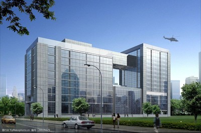 现代企业标识 公司大楼建筑透视图片的艺术与象征意义